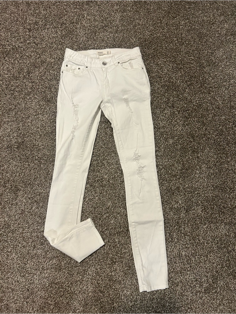 Cotton On White Distressed Skinny Jeans